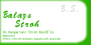 balazs stroh business card